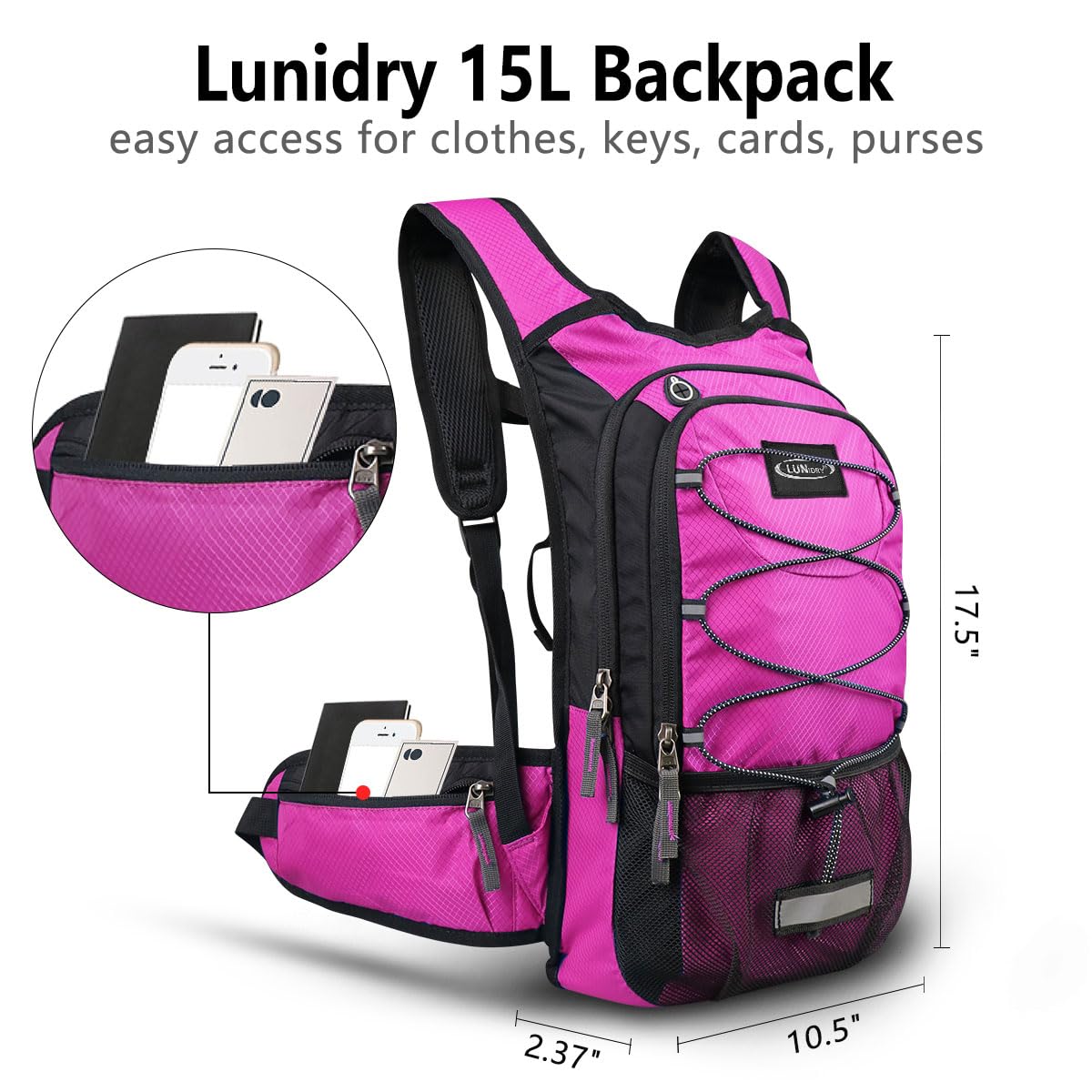 Sac à dos d'hydratation isotherme avec poche à eau de 3 L sans BPA, garde les liquides au frais jusqu'à 5 heures, sac à dos pour la randonnée, la course, le vélo, la chasse, l'escalade