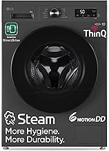 LG 8 Kg, 5 Star, Wi-Fi, Direct Drive Technology, Steam Wash, 6 Motion DD, Fully-Automatic Front Load Washing Machine (FHB1208Z4M, Allergy Care, In-Built Heater, Touch Panel, Middle Black)