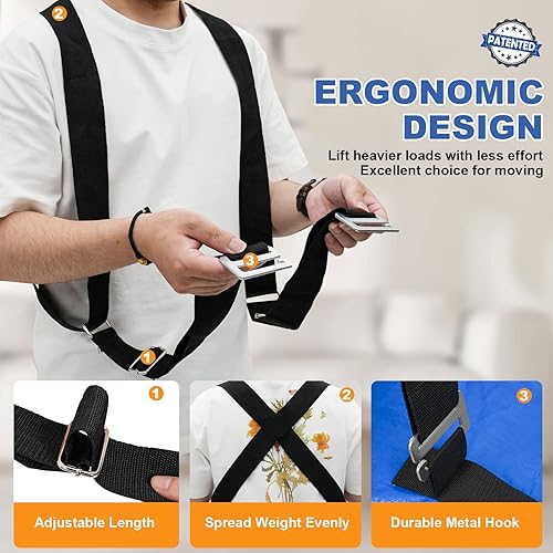 Miniatura 3 de JIKPO Bolsas de colchón para mudanza y almacenamiento, bolsa de colchón con 12 asas y correas móviles, bolsa de mudanza reutilizable de lona