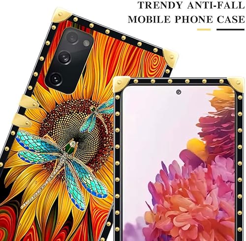 Miniatura 2 de TAMEFOX Funda compatible con Samsung Galaxy S20 FE, 4 libélulas en la flor TPU suave a prueba de golpes, funda cuadrada protectora para Samsung