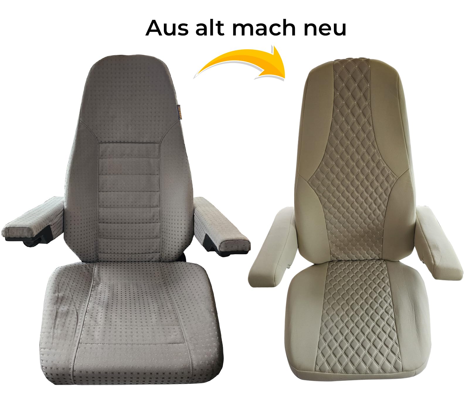 BREMER SITZBEZÜGE Wohnmobil Schonbezüge für ISRI Sitze in Schwarz/Weiß (WMI708)