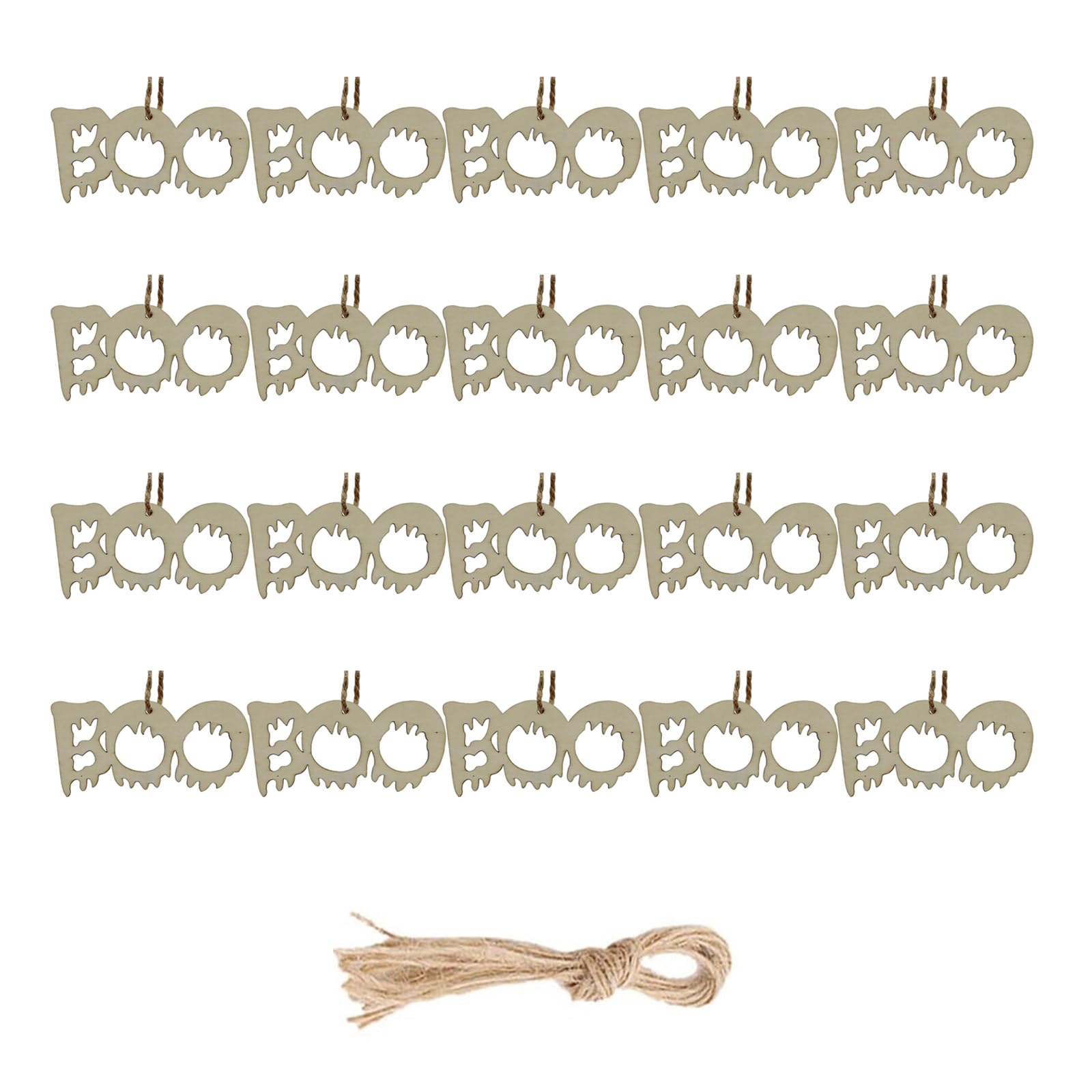 Msioytog 20PCS Wood Hanging Halloweens Decorations Easy Assembly Holiday Craft Project for Kids Adults Halloweens Hanging