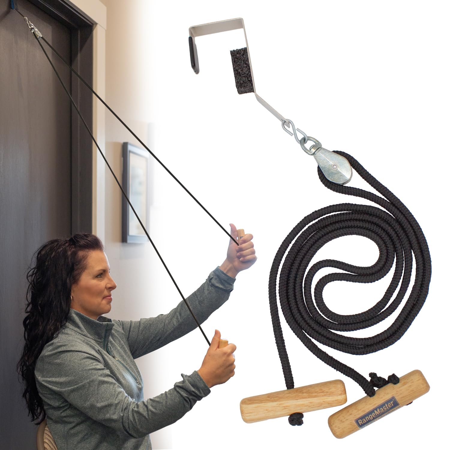 RangeMaster EconoRanger Shoulder Pulley for Over The Door Physical Therapy Arm Rehab Rotator Cuff and Surgery Recovery Pulleys