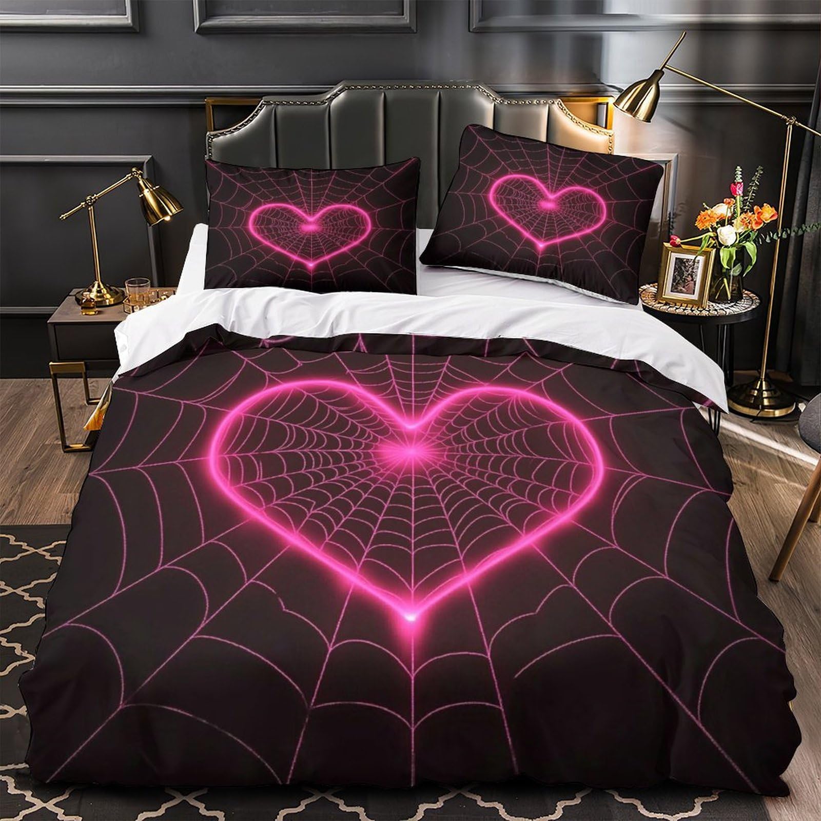 Housse de couette 3D hypoallergénique imprimée en microfibre douce