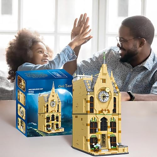 Miniatura 5 de Juguetes de construcción de torre de reloj para niños de 8 a 12 famosos bloques de construcción de castillo, juego atractivo para niños, regalo