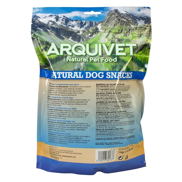 Foto 3 de 4 de Arquivet Snacks Perro Barritas De Salmon con Piel -, 1 kg (Paquete de 1)