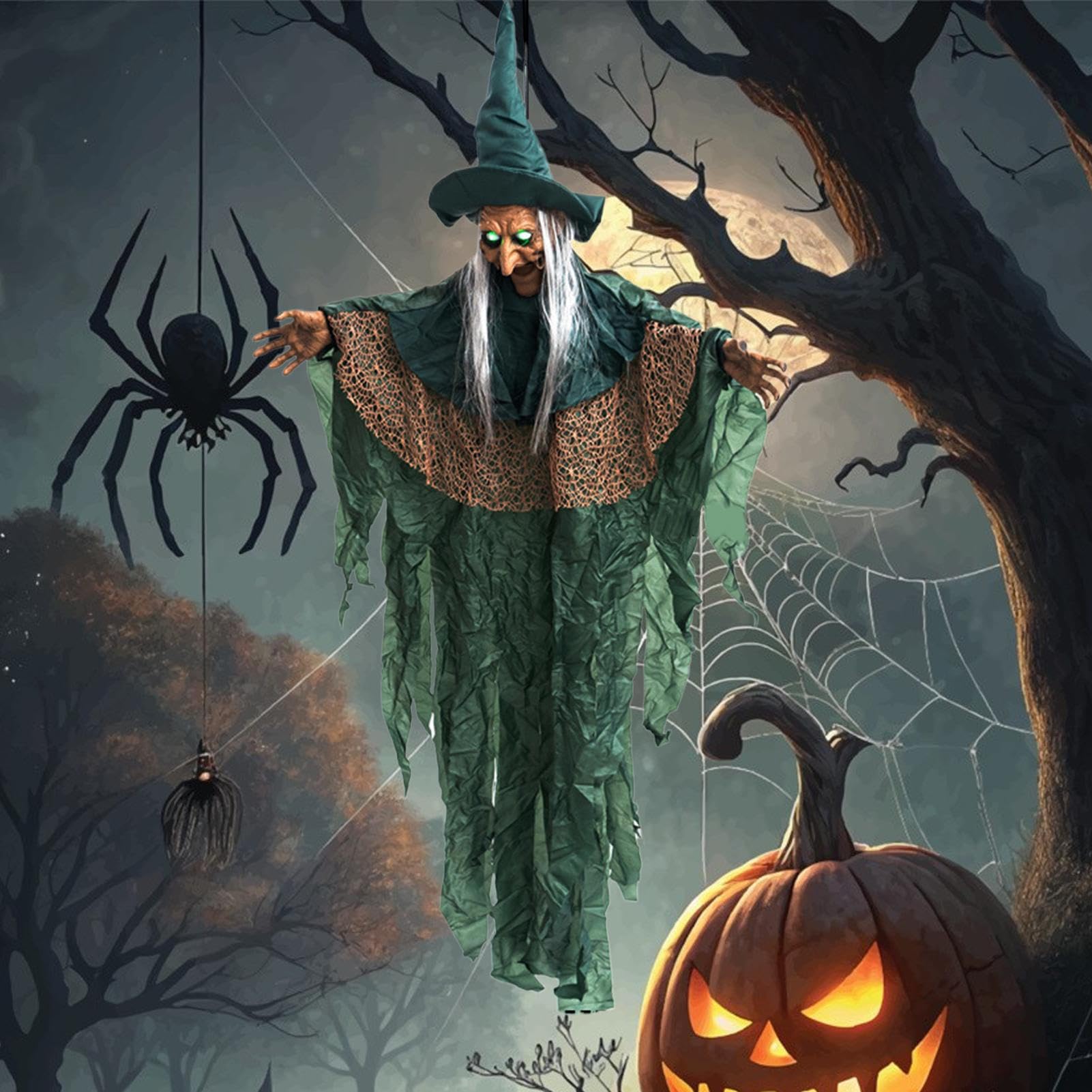 Dekoracja Halloweenowa Animowane Latające Ozdoby | Dekoracje Na Imprezę Halloweenową na Ganek, Taras, Podwórko, Ogród, Trawnik, Karnawał i Spotkania