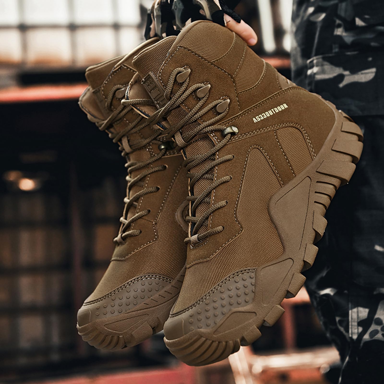 Botas de combate duraderas para hombre, botas de caza, antideslizantes, impermeables, para senderismo y trekking, para aventuras