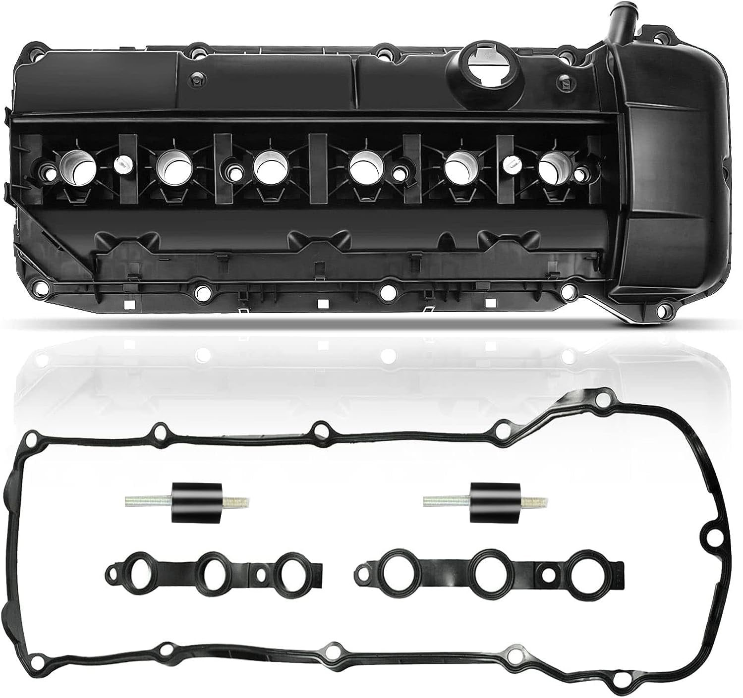 A-Premium Engine Valve Cover, with Valve Cover Gasket & Spark Plug Tube Seal, Compatible with BMW E39 E46 E53 E83 E85-2.5L 3.0L - 320i 325i 330i 525i 530i 325Ci 330Ci 325xi 330xi X3 Z4# 11127512839