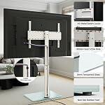 AOKCOS Tall Floor TV Stand for 32 to 75 Inch TVs up to 110 lb, 10 Level Height Adjustable & Tilting, Swivel TV Mount Stand for Livingroom/Bedroom, Max VESA 600x400mm(White)