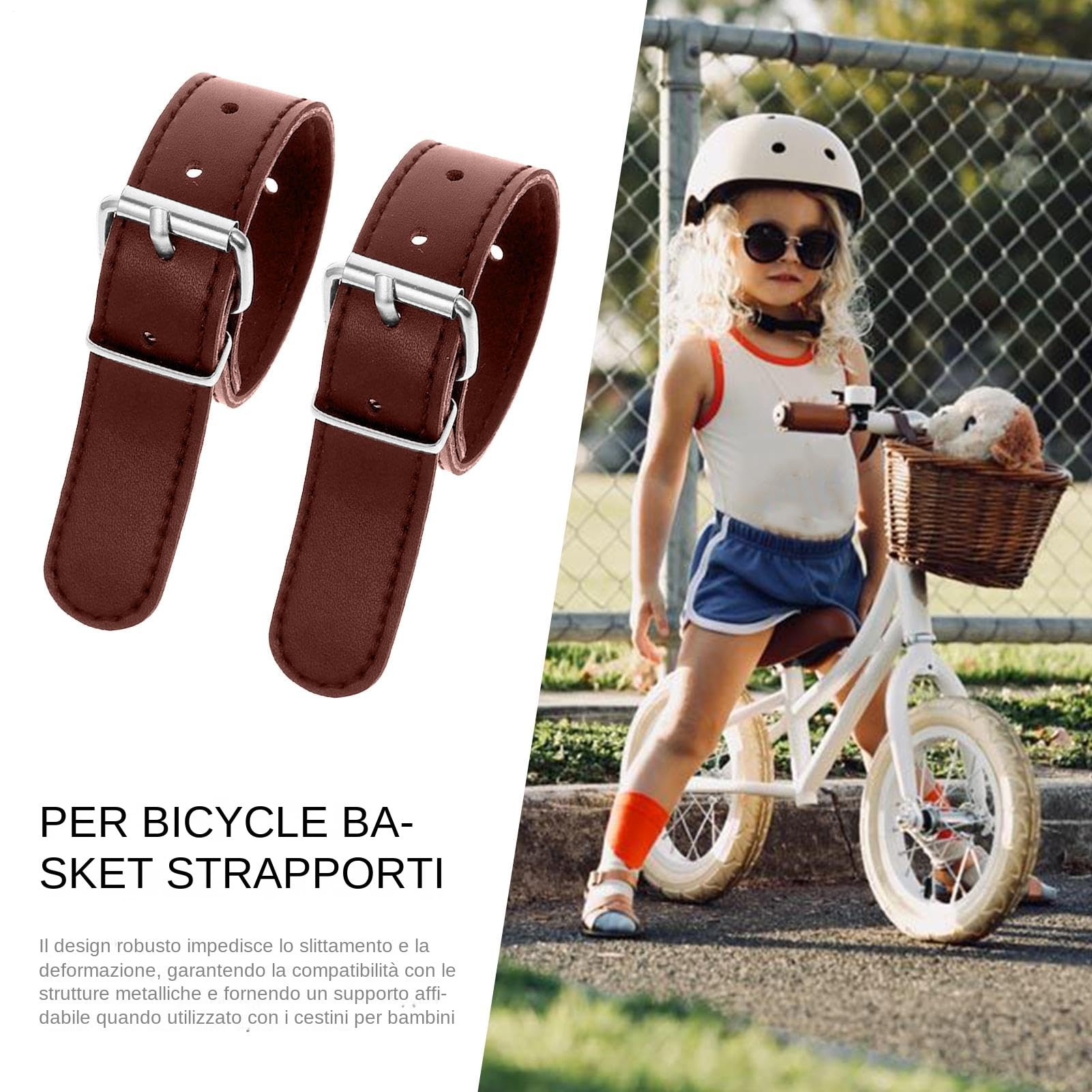 Cinghie per il Carico del Cestino della Bicicletta - Cinghie In Pelle Per Cestino Scooter Adulti E Bambini | Attrezzatura Regolabile di Supporto per la Guida in Cruiser Spiaggia per