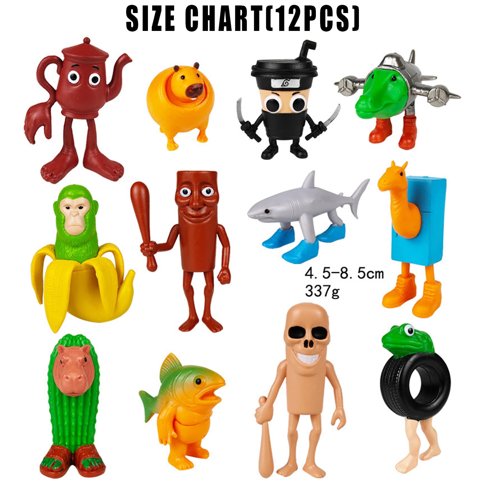 DAVBNM 12PCS Italian Brainrot Action Figures Set, Tung Tung-Tung Sahur Figures, 1.8-3.3IN Funny Collectible Figure - Image 3