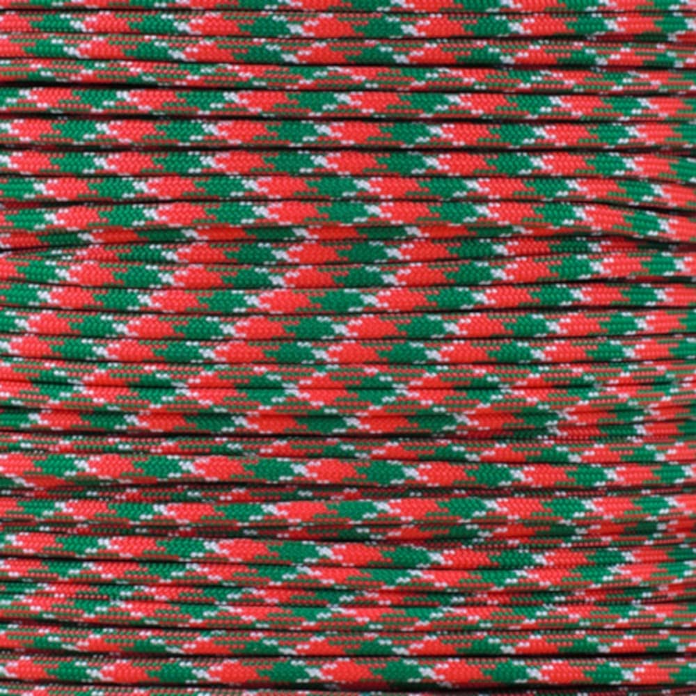 Paracord Planet Holiday Colors 550 Paracord – Great for DIY, Bracelets, and Lanyards – Holly Jolly (1,000 Feet) — image 1