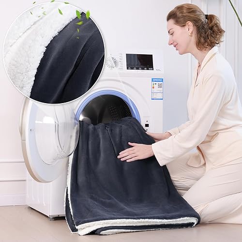 Miniatura 5 de Manta Sherpa de 520 GSM, cálida y gruesa para invierno, manta jacquard única con corazón del alfabeto para sofá, manta decorativa suave y acogedora