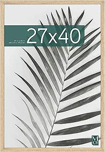 MCS Studio Gallery Movie Poster Frame 27x40 Natural Woodgrain, Vertical & Horizontal Wall Hanging Large Picture Frame for Photos, Artwork & Custom Posters (1-Pack)
