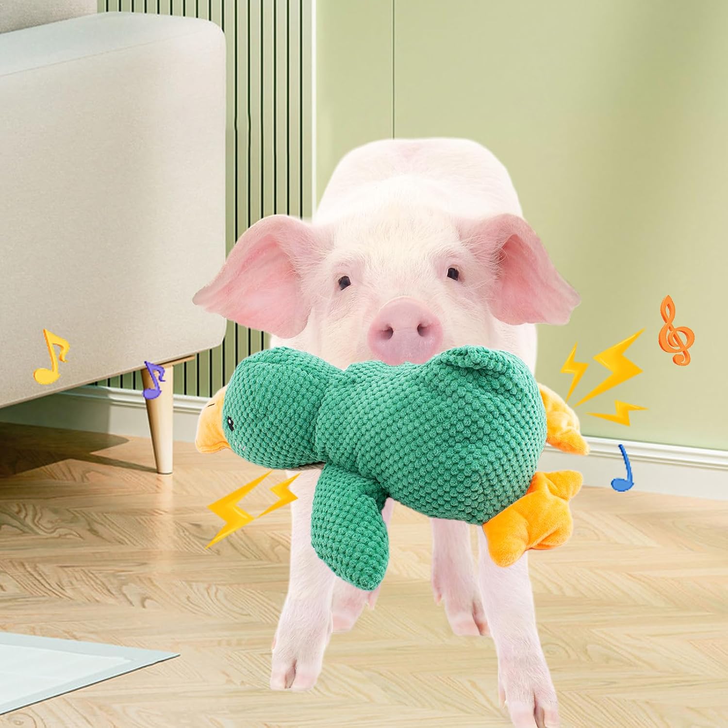Pig Toy - Toys for Pigs, Duck Squeaky Pig Toy - Calming Duck Toys for Mini Pigs, Interactive Pig Chew Plush Enrichment Ducks for Pet Pigs Supplies to Keep Them Busy