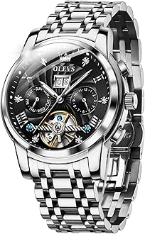 OLEVSOLEVS Automatic Gold Watches for Men Luxury Classic Stainless Steel Calendar Luminous Waterproof Watches for Men