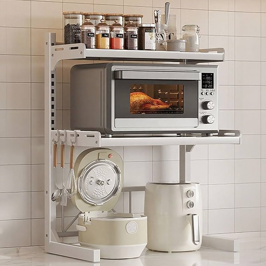 Amazon.co.jp: ZMZZZX レンジラック キッチンラック 3段式 幅は41~60cm