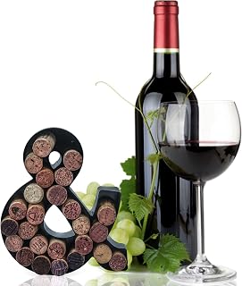 Made Easy Kit Metal Letter Wine Cork Keepsake Saver & Holder Monogram w/Free Wall Mount Kit A-Z (Symbol &, Small)