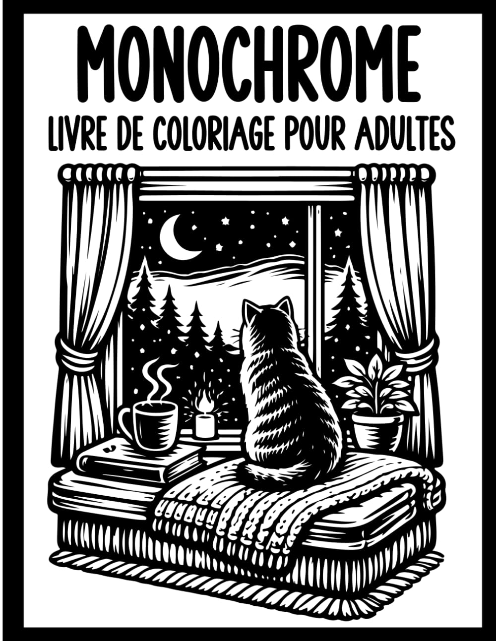 Livre De Coloriage Monochrome Adulte: Coloriage Relaxant Et Anti-stress Pour Soulager : Paysages Naturels, Scènes Cosy Et Animaux Relaxants en une Seule Couleur