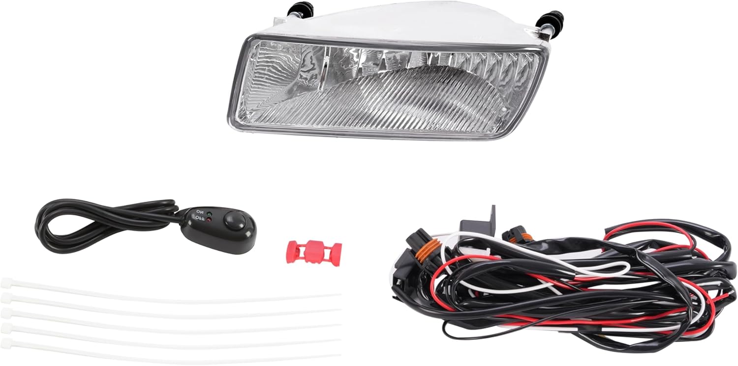 HECASA Fog Light Left Compatible with 2006-2010 Ford Explorer/Explorer Sport Trac Replacement for 6L2Z15201AA FO2594100 Halogen Fog Lamp w/Bulbs Clear Lens Driver Side