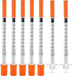 Geeddah 1mL Syringes with 31G 5/16" (8mm) Needle, 30 Individually Wrapped Pack for Lab, Scientific & Industrial Use