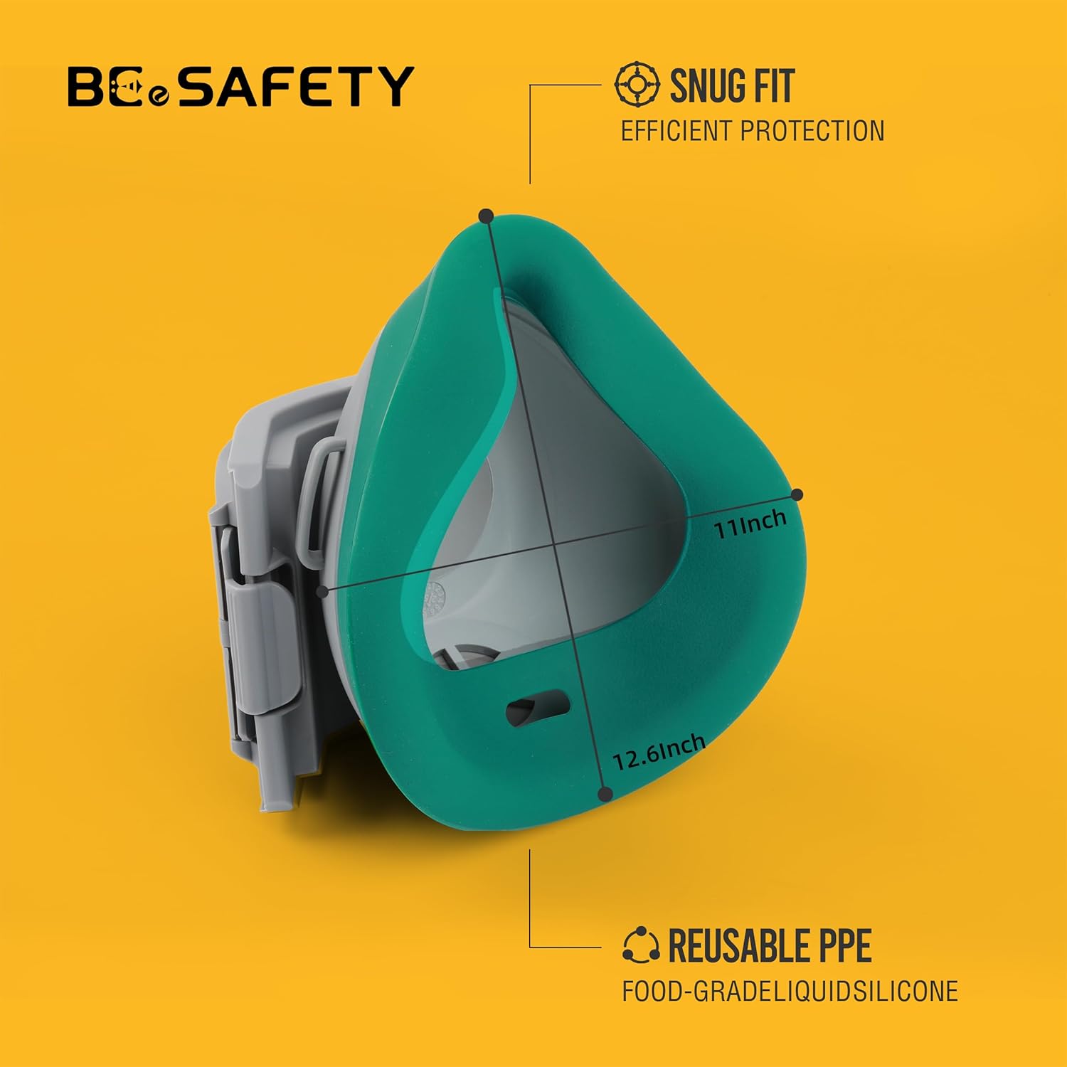 Reusable Half Face Respirator Mask with 6 Filters,2818 Food-Grade Silicone Dust Mask for Painting,Cleaning,Sanding - Image 3