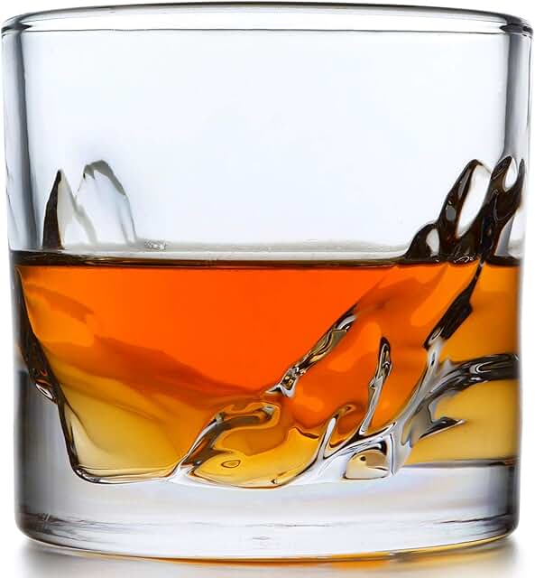 LIITON Grand Canyon Whiskey Glass Set of 4: Heavy Whisky Tumbler Best as Old Fashioned Glasses