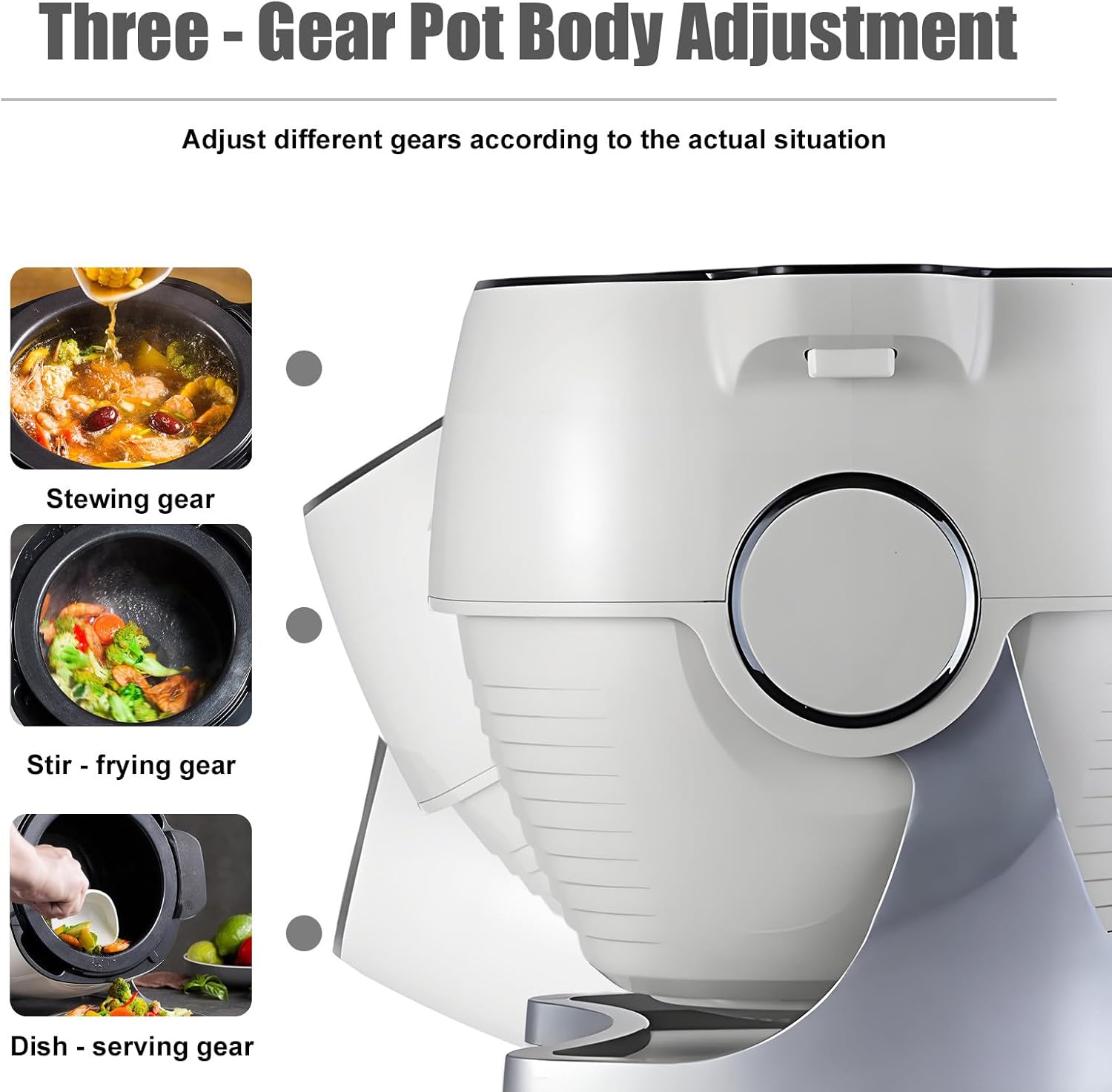 Multifunctional Cooking Machine, Automatic Frying Pan, 6L Large Capacity, Rotatable Design, Home Kitchen Equipment