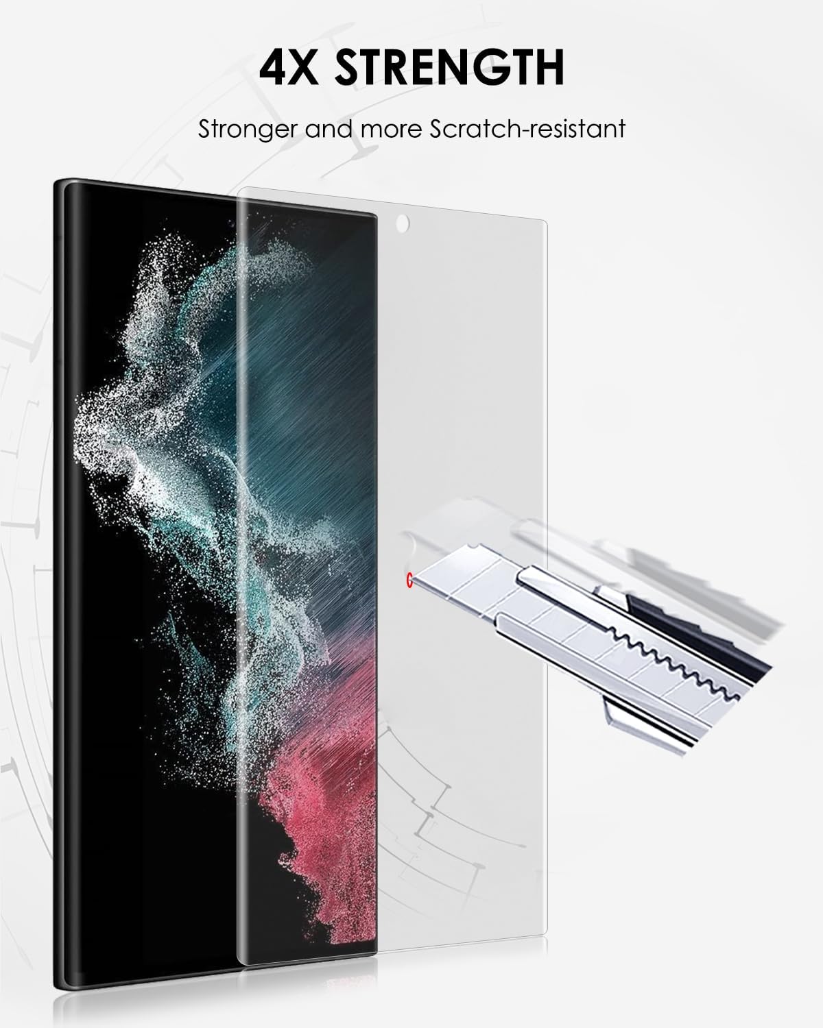 Matte Screen Protector for Samsung Galaxy S22 Ultra - 3 Pack, Tempered Glass UV Set, Anti Glare, Anti-Fingerprint, Soft Touch, 9H Scratch Resistant