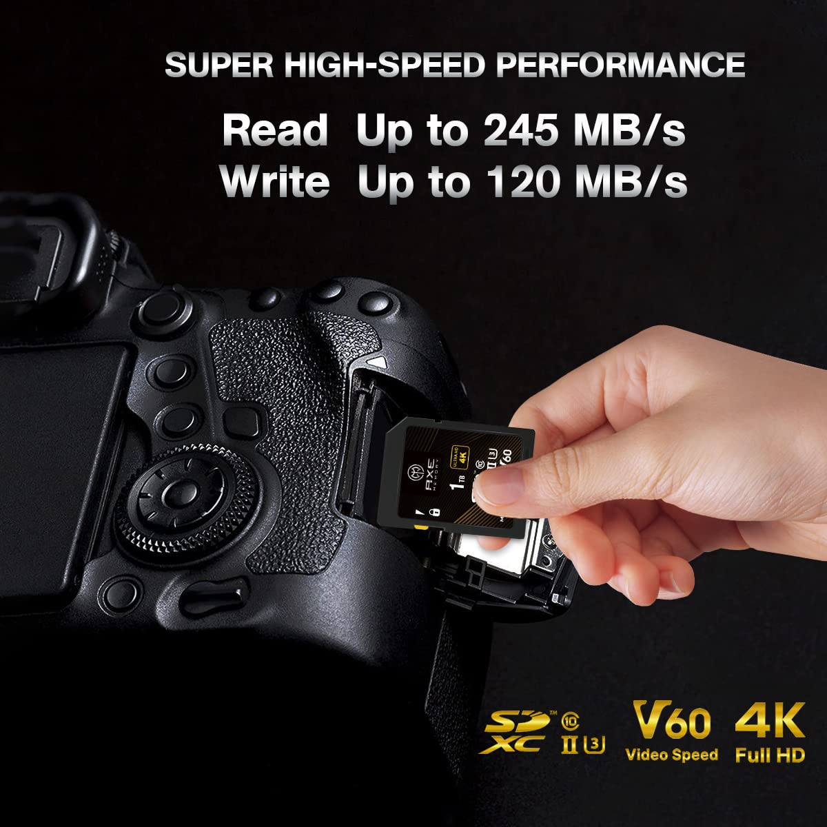 Amazon.co.jp: AXE SDカード V60 UHS-II 1TB 転送速度245MB/s 4K UHD 