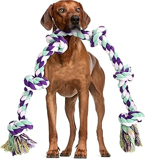 Dog Rope Toys for Large Dogs - 42In 6 Knots Indestructible Dog Rope Toy, Dog Toys for Aggressive Chewers, Heavy Duty Dog Chew Toys, Tug of War Rope Toy, Durable Dog Rope Toys for Medium Large Breeds