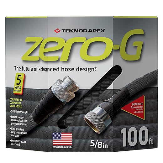 zero-G 4001-100 Garden Hose, 5/8" x 100', Gray