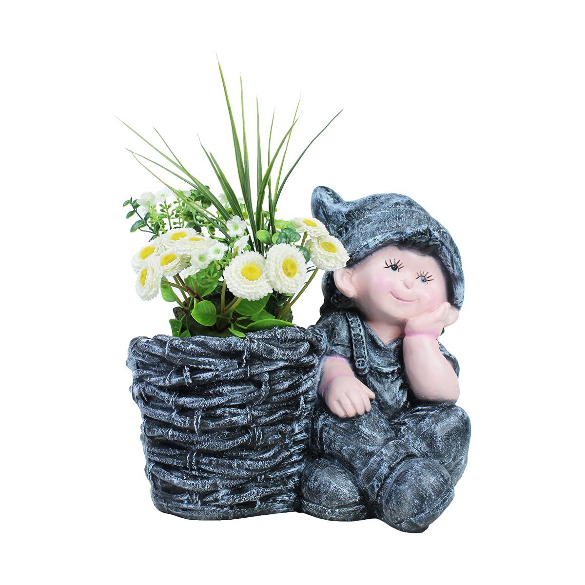 Wonderland Resin Boy with Pot Planter for Garden Decor (Grey) (B09CLJGR36) Amazon Price History, Amazon Price Tracker