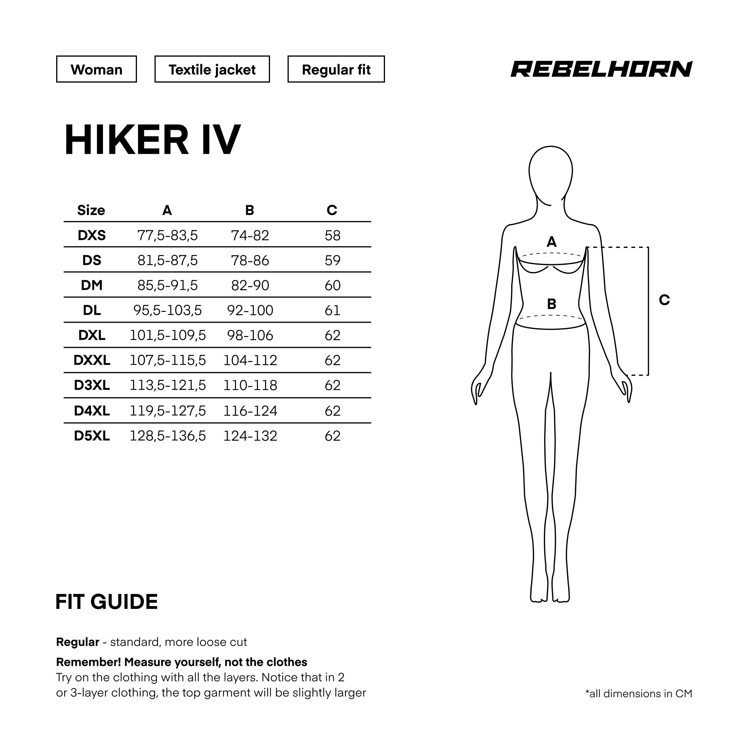 REBELHORN Hiker IV Lady kurtka motocyklowa damska, tekstylna, ochraniacze na łokcie i ramiona, poziom 2, wyjmowana membrana In&Out, 2 panele wentylacyjne, 4 kanały wentylacyjne, rozmiary do 5XL