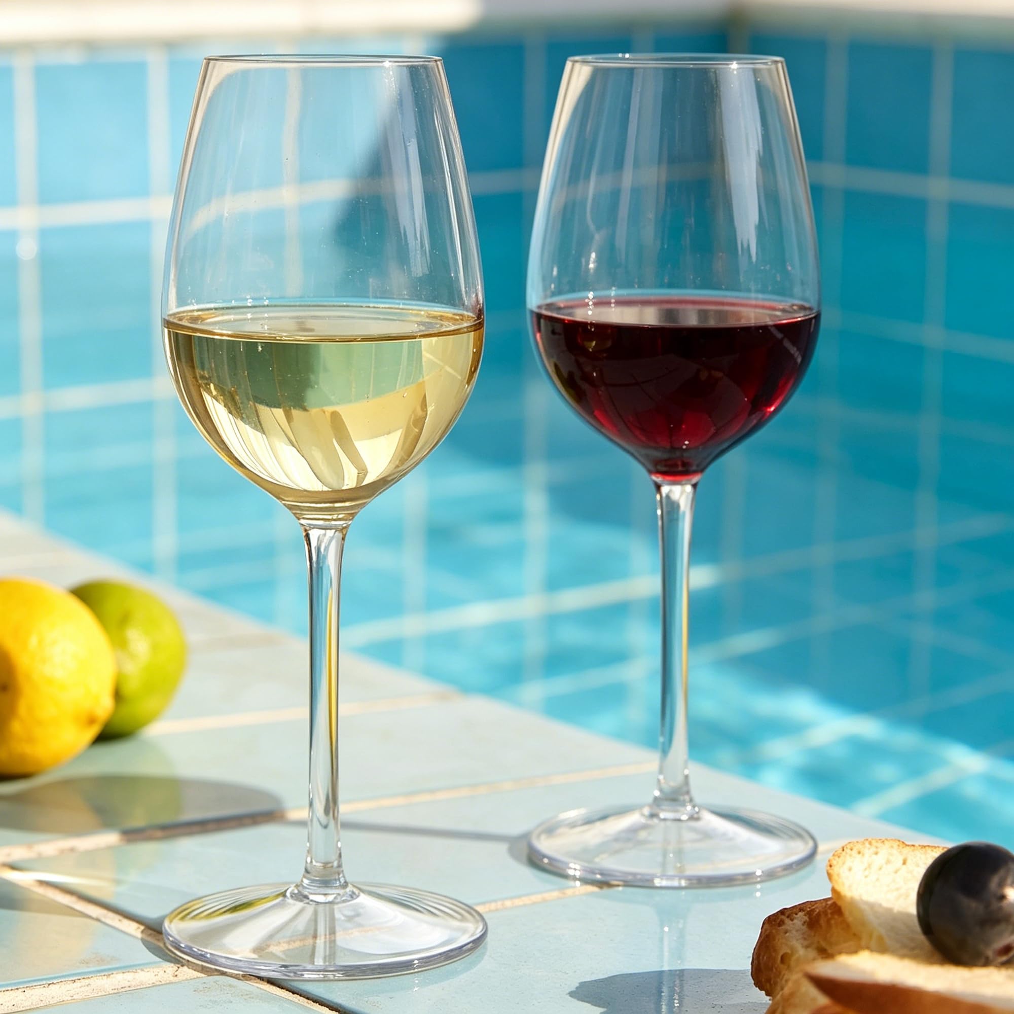 HAHASHOW Copas de Vino Tinto Irrompibles de Plástico Tritan, Juego de 6 Inastillables de 530 ml para Fiestas y Camping