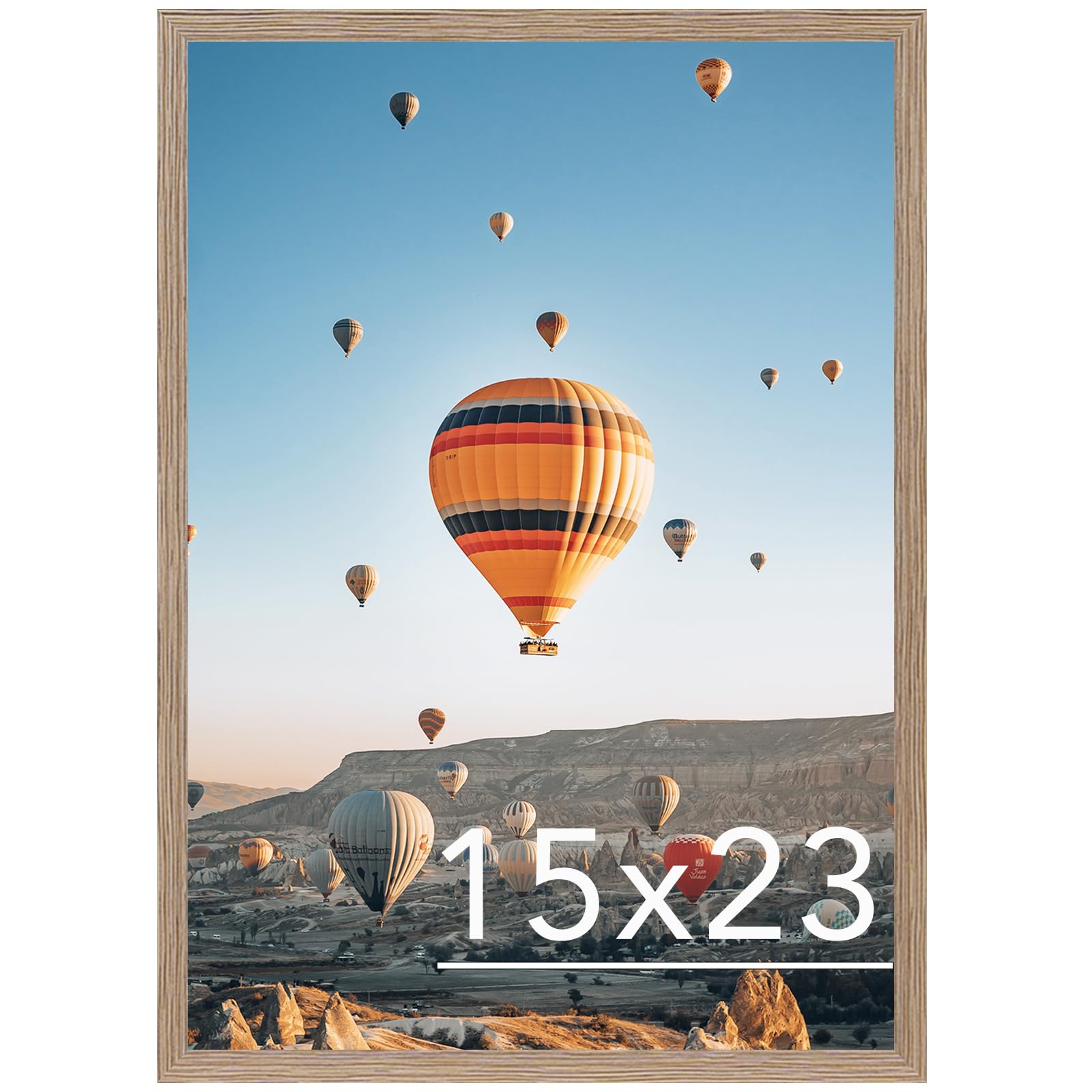 JCJMY Rustic Brown 15x23 Picture Frame for Poster Photo, Horizontal and Vertical Formats, Wall Hanging, 15 x 23 Wall Gallery Poster Photo Frame