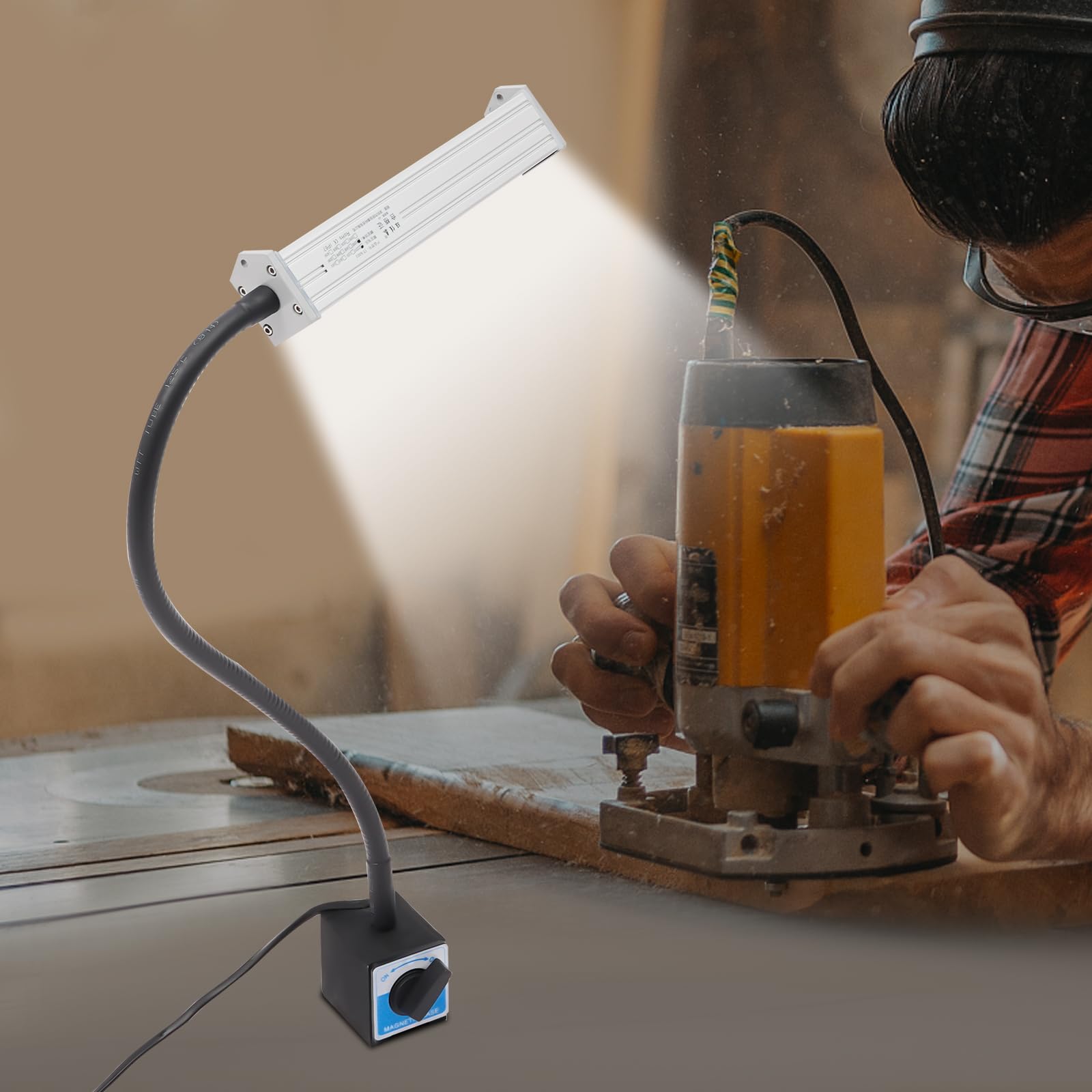 Magnetisches Licht, Led Arbeitsleucht 10W Schwanenhalst Ip67 Wasserdichtes Flexibles Schwanenhalslicht für Industrielle Beleuchtung Werkzeugmaschinenlicht für Werkstatt und Maschinenbau