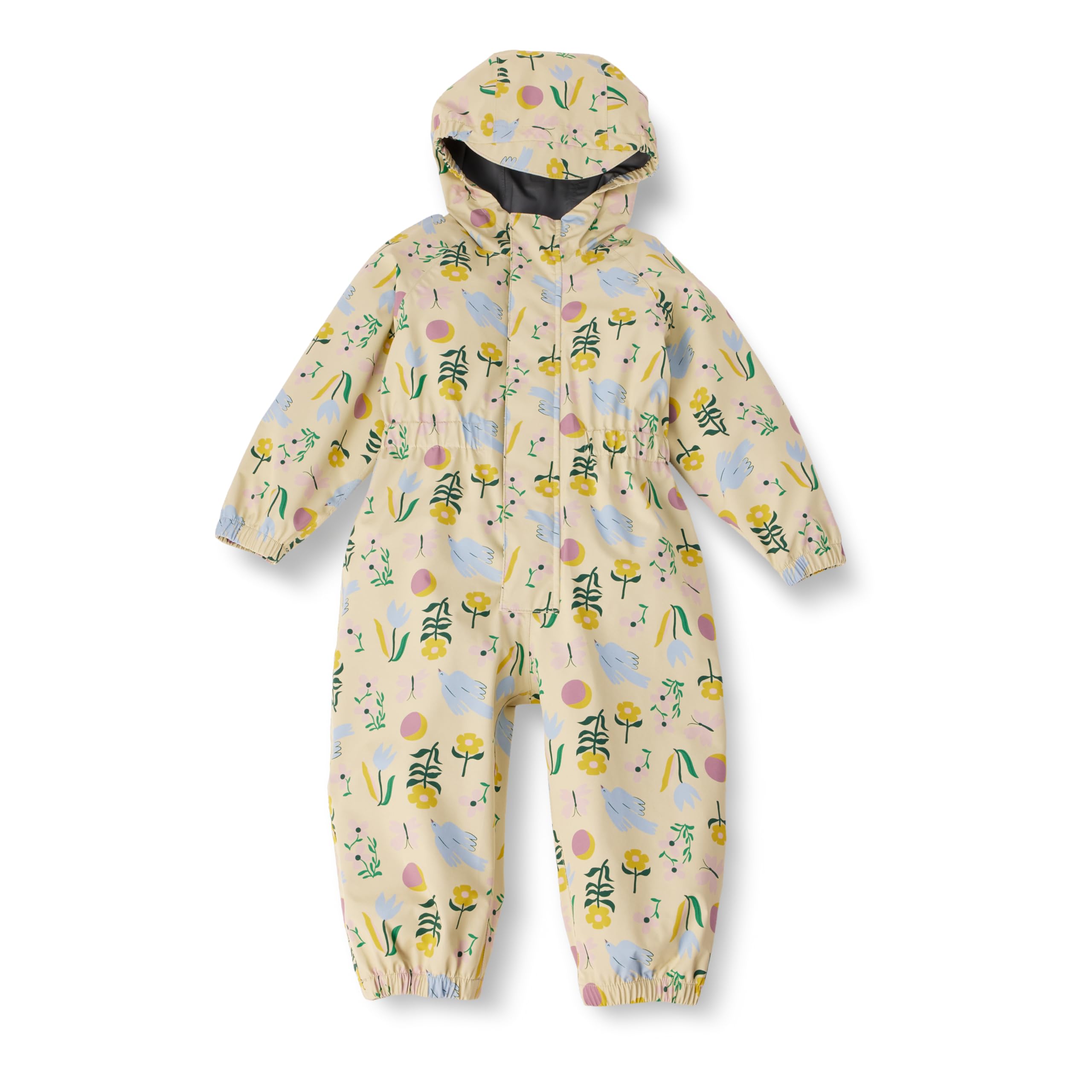 Amazon Essentials Unisex Kids' Rain Suit, Pastel Yellow Nature, 3 Years