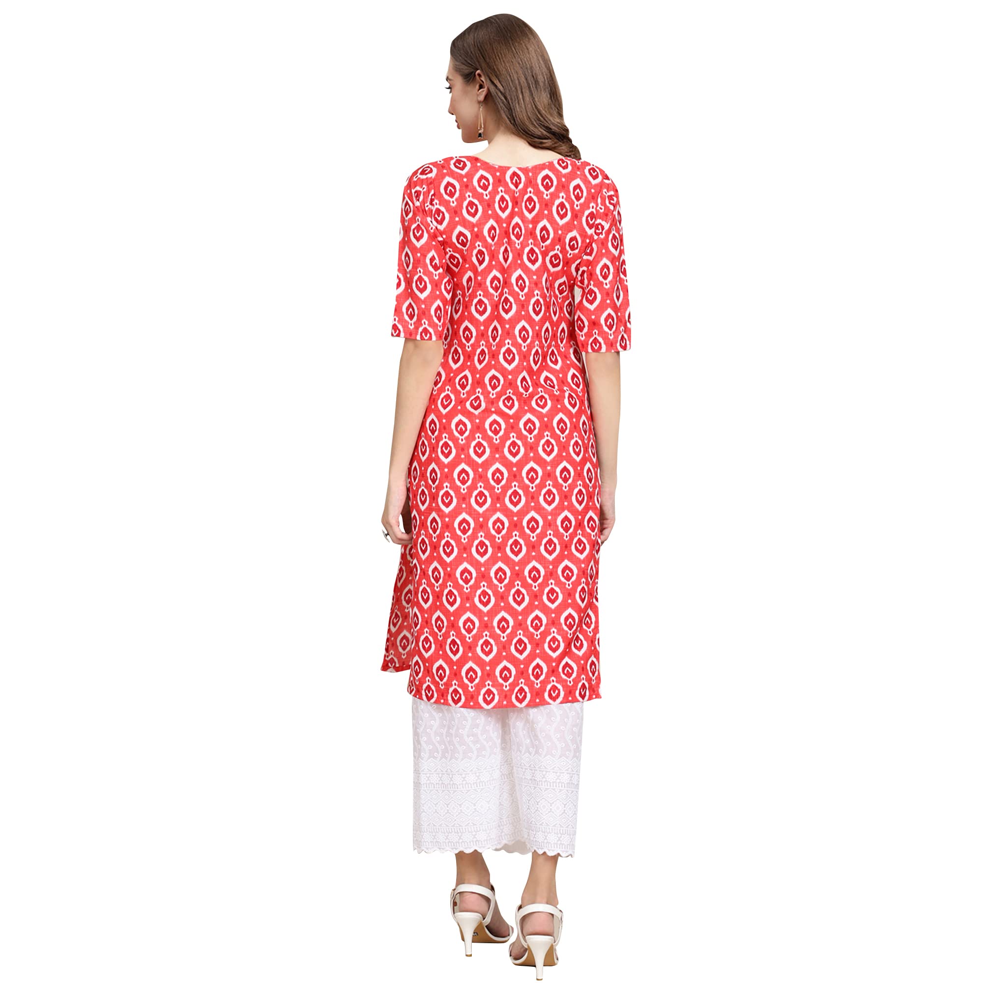 Pinkmint Women's Crepe Digital Print Straight Kurta [Pack Of 6] Multicolour
