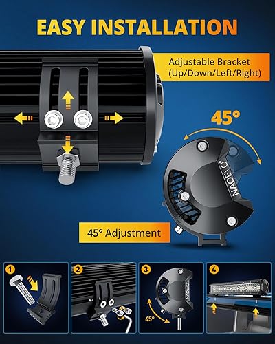 Miniatura 7 de NAOEVO Barra de luz LED de 20 pulgadas, antiniebla, todoterreno, luces LED de conducción, 420 W, 42000 lúmenes, combo de luces de trabajo LED para