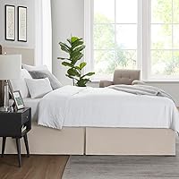 Vista 175 de Nestl - Falda plisada de cama de fácil ajuste, con caída a medida de 14 pulgadas, microfibra suave de doble cepillado, con calidad de hotel