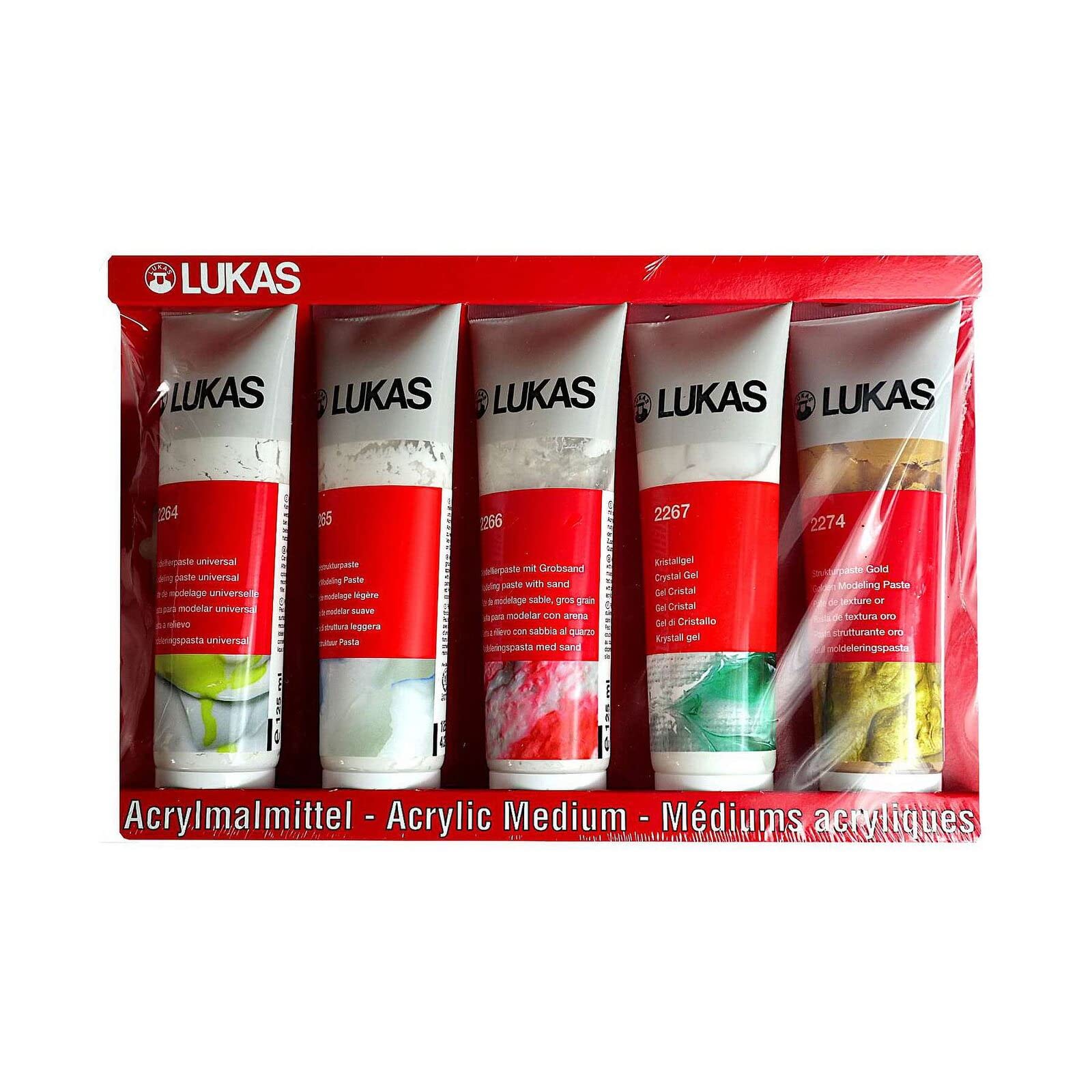 Lukas Acrylpasten-Set, 5 Tuben à 125 ml, Künstlerqualität