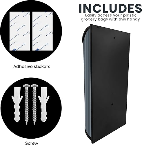 Miniatura 9 de Utopia Kitchen Soporte para bolsas de plástico y dispensador para bolsas de plástico, fácil de montar en la pared, acero inoxidable (dorado, mediano