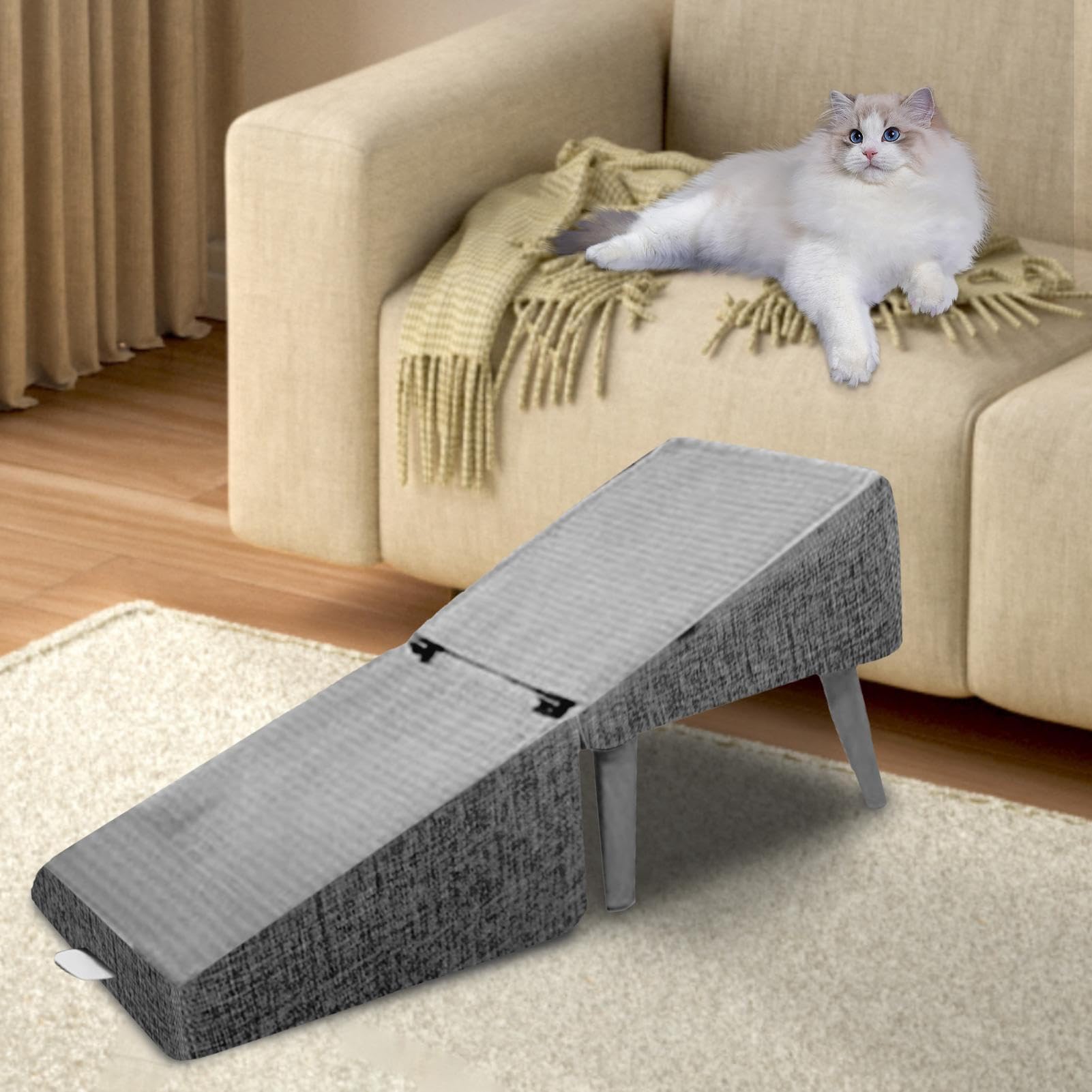 Rampa Per Cani, Passi Di Cane Pieghevoli, Scale Per Cani E Gradini Per Divano Da Letto, Sgabello Portatile Per Cognello Medio, Leggero Non Slittamento