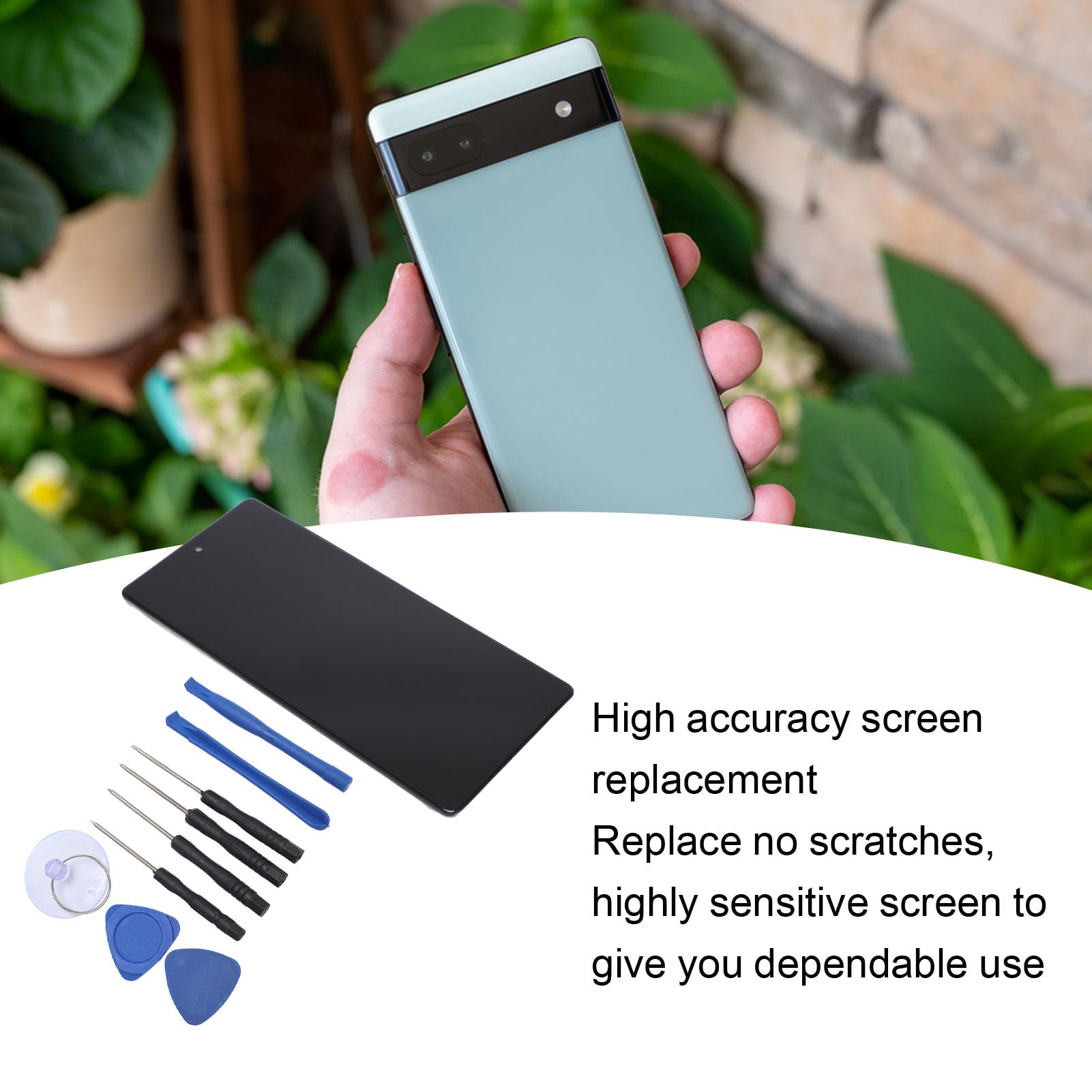 PUSOKEI Gruppo Touch Screen Professionale per Telefono |Digitalizzatore Display TFT con Strumenti di Riparazione per Smartphone