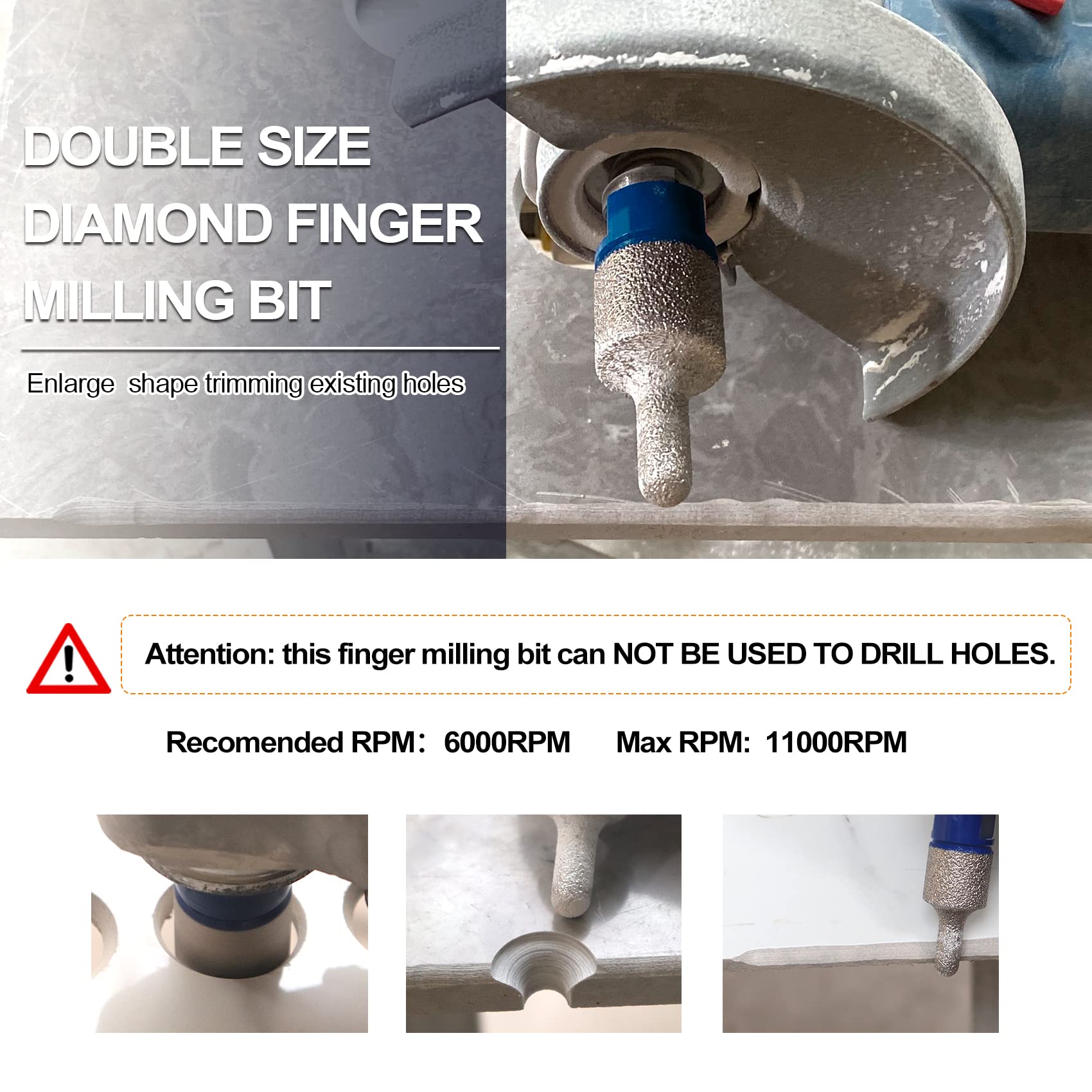 KURSTOL Diamant vingerfrees - diamantfrees bit 0-35 mm x M14