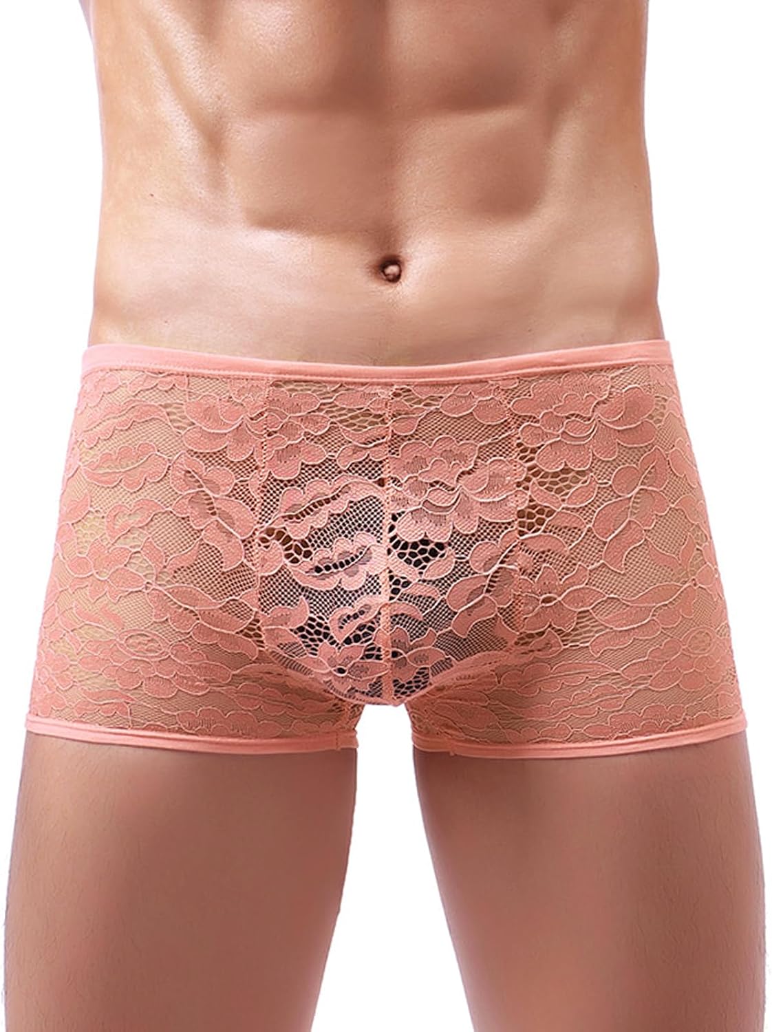 Mens Lace Boxers Briefs Sheer Underwear Sissy Panties Sexy Lingerie for Men