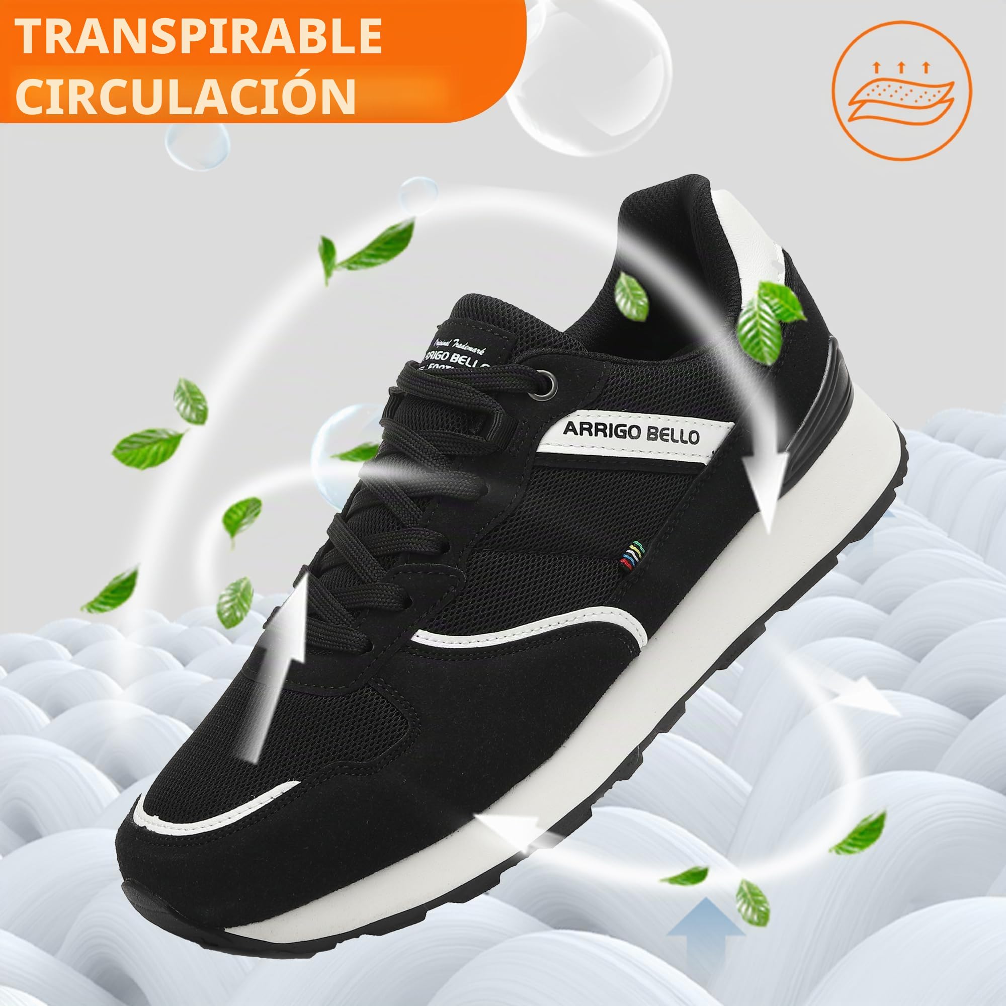 ARRIGO BELLO Sneakers Zapatillas Hombre Zapatos Vestir Casual Deportivas Transpirables Gimnasio Correr Talla 41-46