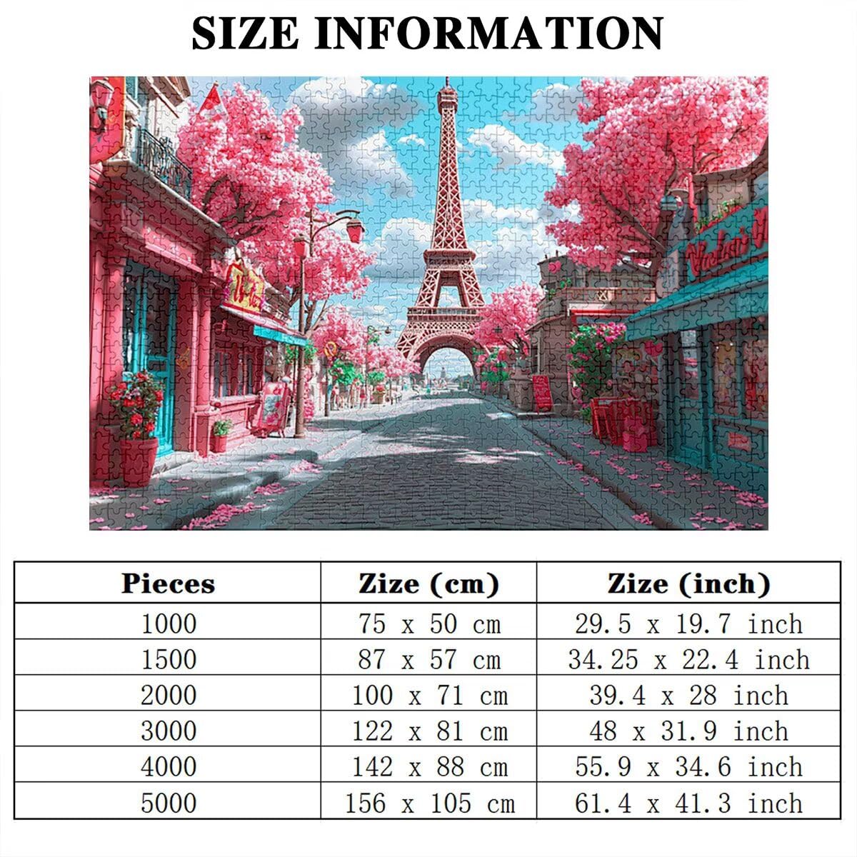 Puzzle 3000 elementów, Paryż, krajobraz, 3000 elementów, drewniane puzzle dla dorosłych, trudna łamigłówka, gra logiczna dla całej rodziny, drewniane puzzle do dekoracji salonu, na prezenty, R-12